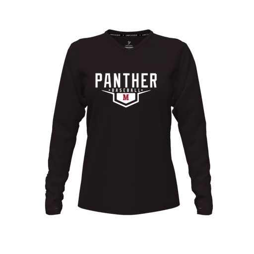 [FTLVCFBK-FYXS-LOGO1] Decker Comfort T-Shirt (Female Youth XS, Black, V Neck, Logo 1, Long Sleeve)