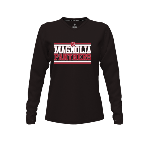 [FTLVCFBK-FYXS-LOGO3] Decker Comfort T-Shirt (Female Youth XS, Black, V Neck, Logo 3, Long Sleeve)