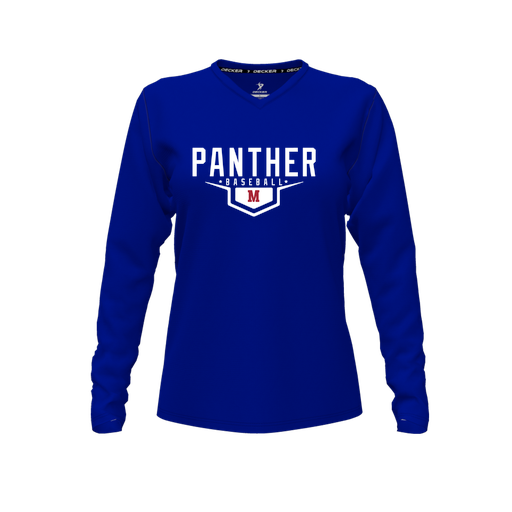 [FTLVPTRY-FYXS-LOGO1] Decker Performance T-Shirt (Female Youth XS, Royal, V Neck, Logo 1, Long Sleeve)