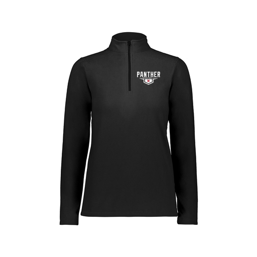 [6864.080.XS-LOGO1] Ladies MicroFleece 1/4 Zip Pullover (Female Adult XS, Black, Logo 1)