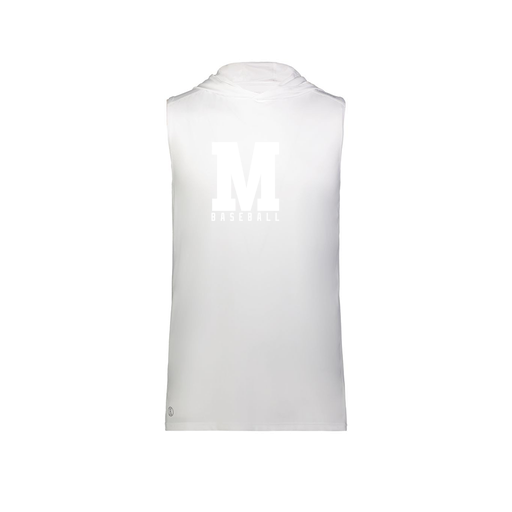 [222590.005.XS-LOGO2] Men's CoolDry Sleeveless Hoodie (Adult XS, White, Logo 2)