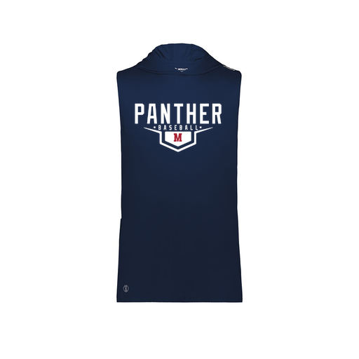 [222590.065.XS-LOGO1] Men's CoolDry Sleeveless Hoodie (Adult XS, Navy, Logo 1)