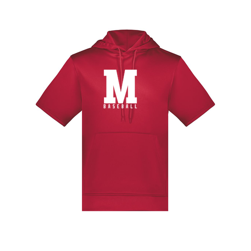 [6871.083.S-LOGO2] Men's Dri Fit Short Sleeve Hoodie (Adult S, Red, Logo 2)