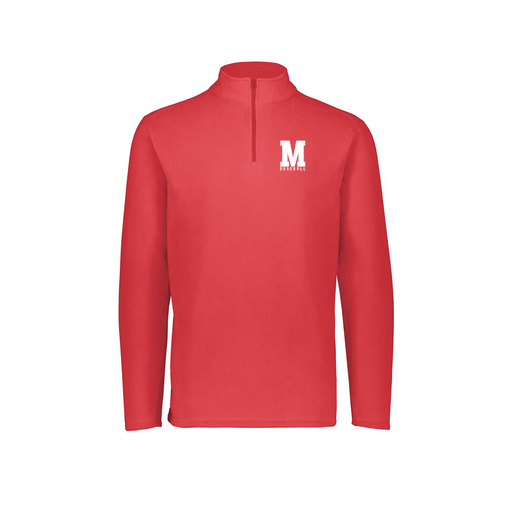 [6863.083.XS-LOGO2] Men's MicroFleece 1/4 Zip Pullover (Adult XS, Red, Logo 2)