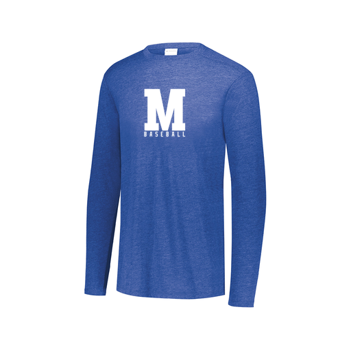 [FTLCUBRY-AXS-LOGO2] Decker Men's Tri-Blend T-Shirt - Long Sleeve (Adult XS, Royal, Logo 2)