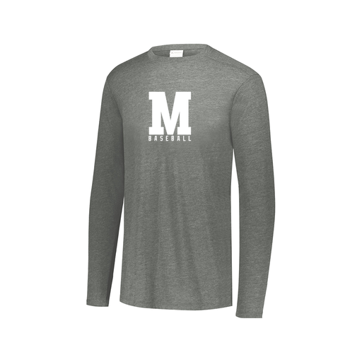 [FTLCUBGY-AXS-LOGO2] Decker Men's Tri-Blend T-Shirt - Long Sleeve (Adult XS, Gray, Logo 2)