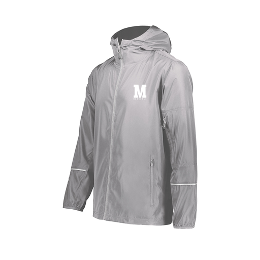 [229582-SIL-AXS-LOGO2] Men's Packable Full Zip Jacket (Adult XS, Silver, Logo 2)