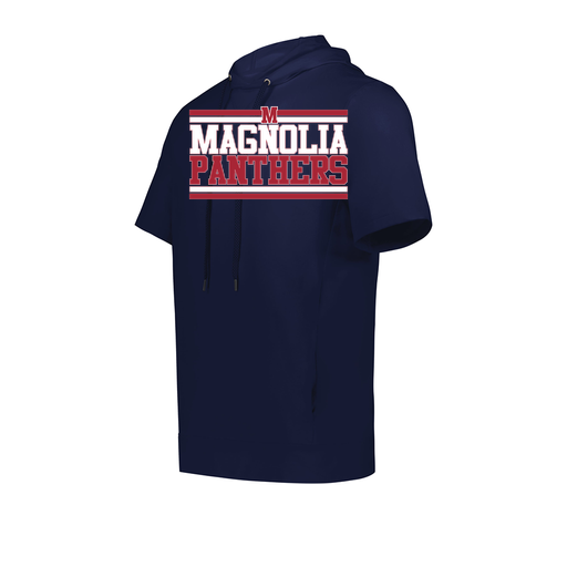 [222505.065.S-LOGO3] Men's Venturs Soft Knit Short Sleeve Hoodie (Adult S, Navy, Logo 3)