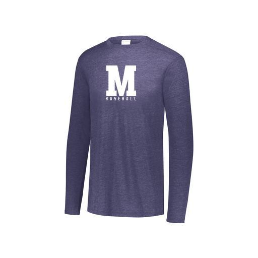 [FTLCUBNV-YS-LOGO2] Decker Youth Tri-Blend T-Shirt - Long Sleeve (Youth S, Navy, Logo 2)