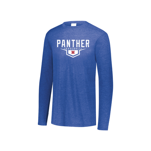 [FTLCUBRY-YS-LOGO1] Decker Youth Tri-Blend T-Shirt - Long Sleeve (Youth S, Royal, Logo 1)