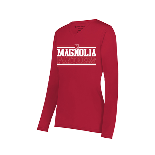 [222824.083.S-LOGO3] Ladies LS Smooth Sport Shirt (Female Adult S, Red, Logo 3)